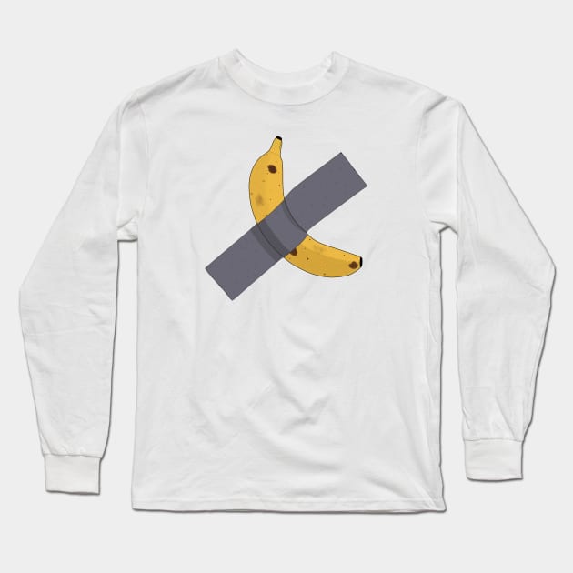 Banana Taped On The Wall Long Sleeve T-Shirt by djhyman